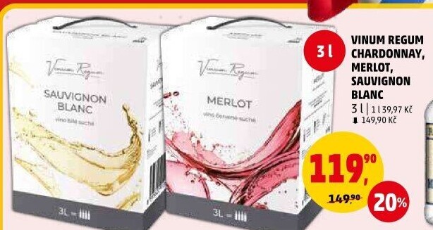 Víno Chardonnay Vinum Regum - bag in box