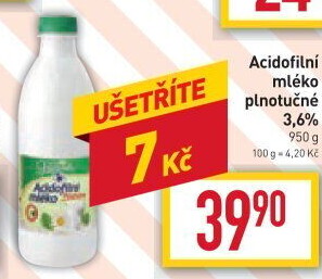 Mléko acidofilní Mlékárna Valašské Meziříčí