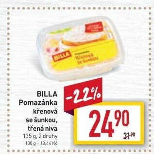 Pomazánka křenová se šunkou Billa