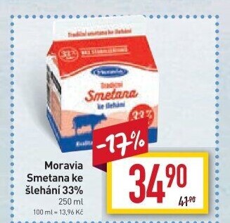 Smetana ke šlehání 33% Moravia