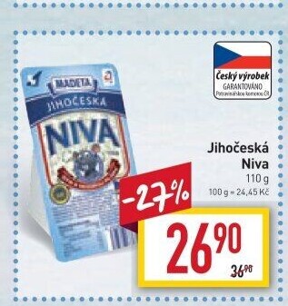 Sýr Niva Jihočeská 50% Madeta