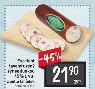 Sýr tavený uzený se šunkou Excelent Moravia