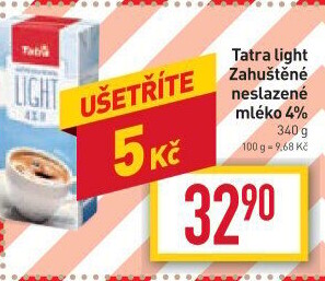 Mléko kondenzované do kávy Light Tatra