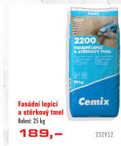 Lepící a štěrkovací tmel Cemix
