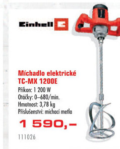 Míchač lepidel a malty TC-MX 1200 E Einhell Classic