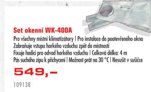 Okenní set pro mobilní klimatizace Sinclair