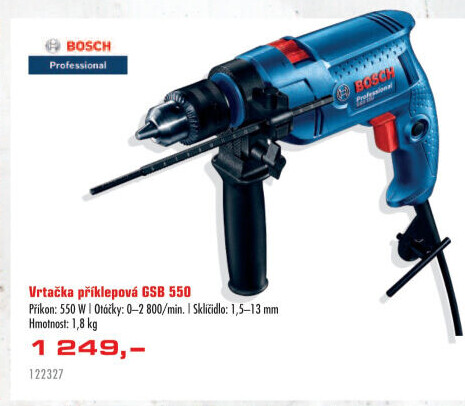 Příklepová vrtačka GSB 550 Bosch Professional