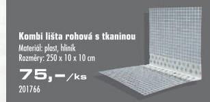 Rohová lišta s tkaninou Den Braven