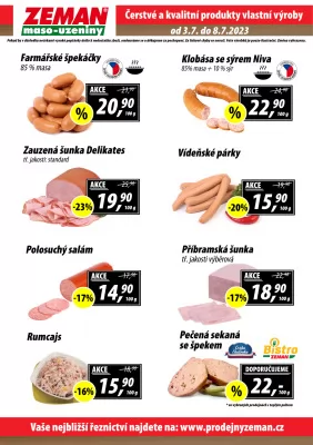 akční leták ZEMAN maso - uzeniny 3.7.2023-8.7.2023