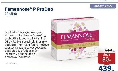 Doplněk stravy na močové cesty Femannose P ProDuo