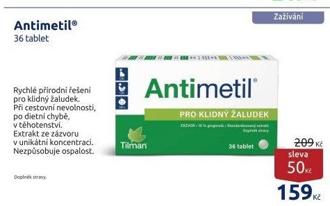 Doplněk stravy proti nevolnosti Antimetil