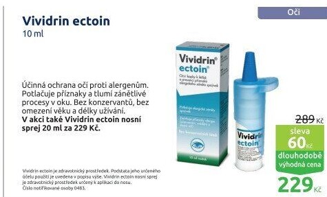 Oční kapky proti alergenům Vividrin ectoin