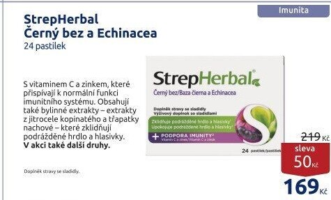 Pastilky proti bolesti v krku StrepHerbal