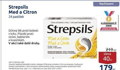 Pastilky proti bolesti v krku Strepsils