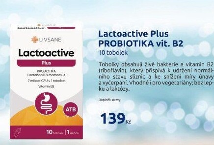 Probiotika Lactoactive Plus + B2 Livsane