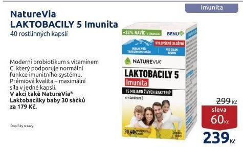 Probiotika Laktobacily 5 Imunita NatureVia Swiss
