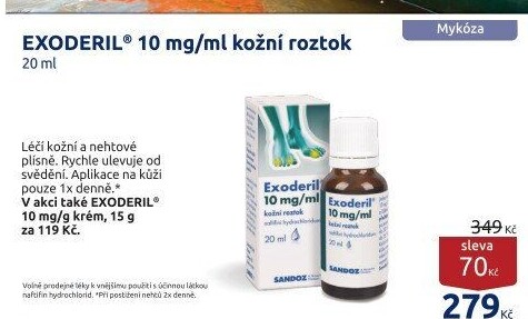 Roztok na mykózu Exoderil