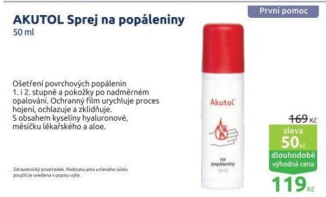 Sprej na popáleniny Akutol