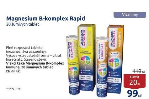 Šumivé tablety Magnesium B-komplex Rapid Glenmark