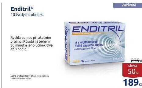 Tablety proti průjmu Enditril