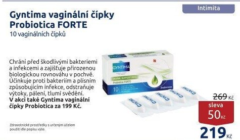 Vaginální čípky Probio Forte Gyntima