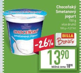 Bílý jogurt smetanový Choceňský