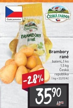 Brambory konzumní rané Česká farma