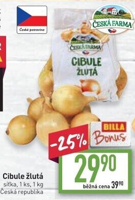 Cibule žlutá Česká Farma