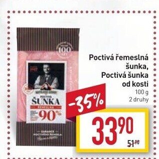 Šunka poctivá řemeslná nejvyšší jakosti Kostelecké uzeniny