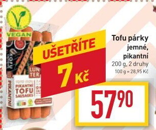 Tofu jemné párky Lunter