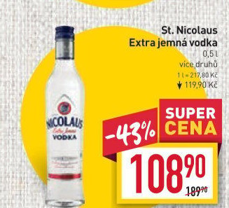 Vodka extra jemná St. Nicolaus