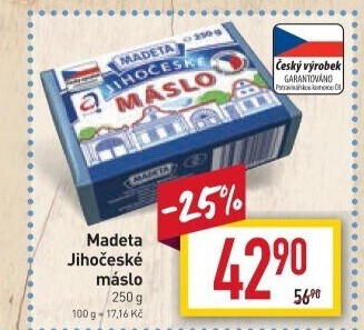 Máslo Jihočeské Madeta