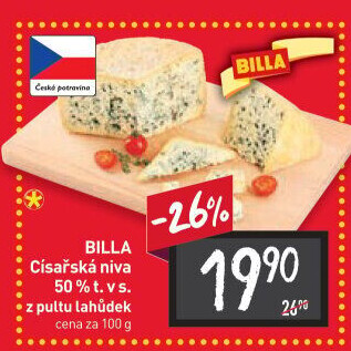 Sýr Niva císařská 50% Billa
