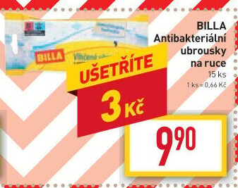 Ubrousky vlhčené antibakteriální Billa