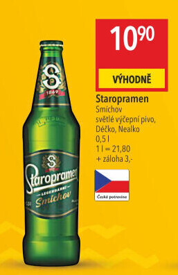 Pivo světlé výčepní 10° Smíchov Staropramen