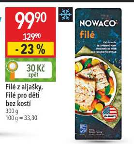 Rybí filé pro děti bez kosti mražené Nowaco