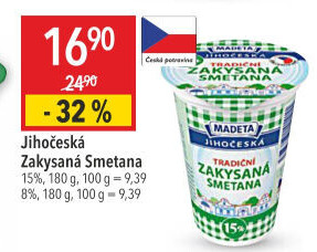 Smetana zakysaná Jihočeská Madeta 15%