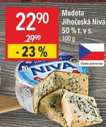 Sýr Niva Jihočeská 50% Madeta