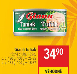 Tuňák kousky ve vlastní šťávě Giana