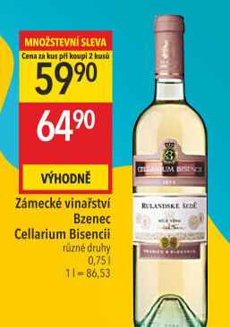 Vína Cellarium Bisencii Zámecké vinařství Bzenec