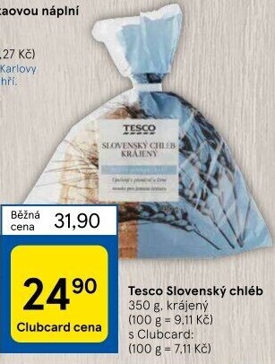 Chléb slovenský Tesco