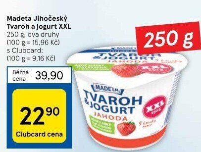 Dezert tvaroh s jogurtem jihočeský Madeta