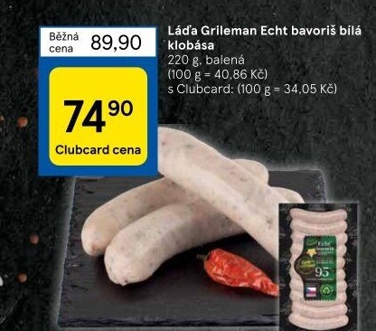 Klobásy Echt Bavoriš Láďa Grileman Kostelecké uzeniny