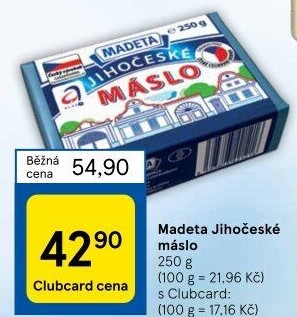 Máslo Jihočeské Madeta