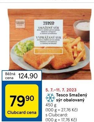 Obalovaný sýr mražený Tesco