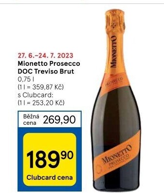Prosecco brut DOC Treviso Mionetto