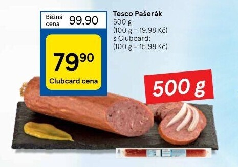 Salám Pašerák Tesco