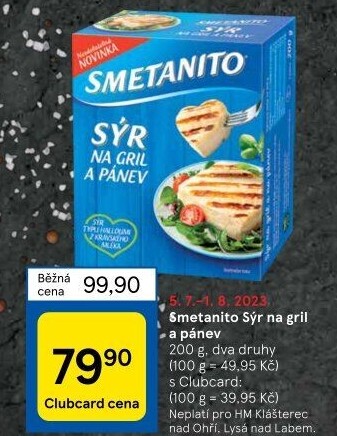Sýr Smetanito na gril Želetava