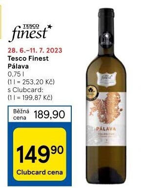 Víno Pálava Tesco Finest