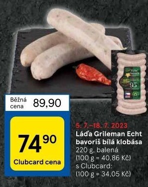 Klobásy Echt Bavoriš Láďa Grileman Kostelecké uzeniny